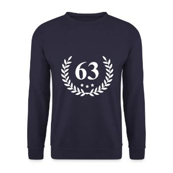 63 Number wreath - Unisex Sweatshirt - navy - Front - Alina (178cm) & Michal (187cm)