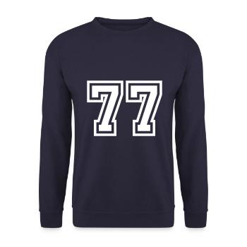 77 Number Symbol - Unisex Sweatshirt - navy - Front - Alina (178cm) & Michal (187cm)