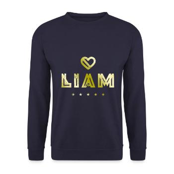 Liam Heart - Unisex Sweatshirt - navy - Front - Alina (178cm) & Michal (187cm)