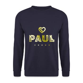 Paul Herz - Unisex Sweatshirt - navy - Front - Alina (178cm) & Michal (187cm)