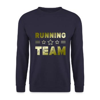 Running Team - Unisex Pullover - Navy - Vorne - Alina (178cm) & Michal (187cm)