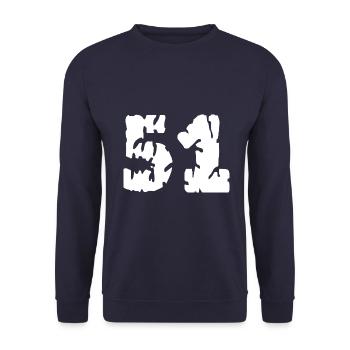 51 Zahl Trikot - Unisex Pullover - Navy - Vorne - Alina (178cm) & Michal (187cm)