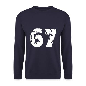 67 Number Jersey - Unisex Sweatshirt - navy - Front - Alina (178cm) & Michal (187cm)