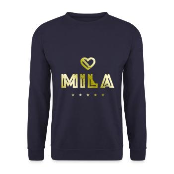 Mila Herz - Unisex Pullover - Navy - Vorne - Alina (178cm) & Michal (187cm)