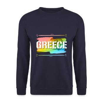 Greece - Unisex Sweatshirt - navy - Front - Alina (178cm) & Michal (187cm)