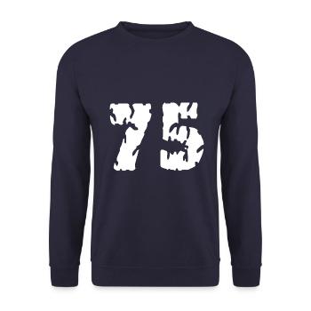 75 Zahl Trikot - Unisex Pullover - Navy - Vorne - Alina (178cm) & Michal (187cm)