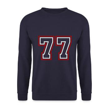77 Numéro de numéro - Sweat-shirt Unisexe - marine - Devant - Alina (178cm) & Michal (187cm)