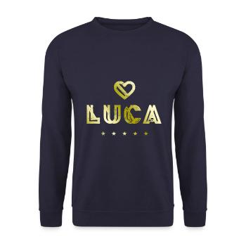 Luca Herz - Sweat-shirt Unisexe - marine - Devant - Alina (178cm) & Michal (187cm)