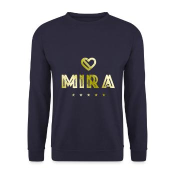 Cœur Mira - Sweat-shirt Unisexe - marine - Devant - Alina (178cm) & Michal (187cm)