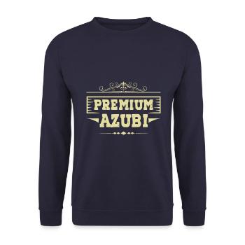 Premium Azubi - Unisex Pullover - Navy - Vorne - Alina (178cm) & Michal (187cm)