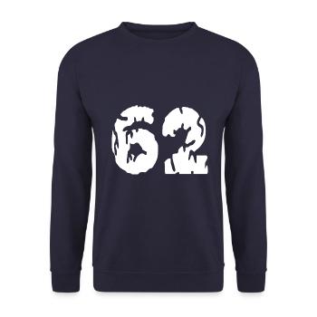 Maillot 62 Numéro - Sweat-shirt Unisexe - marine - Devant - Alina (178cm) & Michal (187cm)