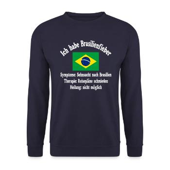 Brasilien Fernweh Abenteuer Reise - Geschenk - Unisex Pullover - Navy - Vorne - Alina (178cm) & Michal (187cm)