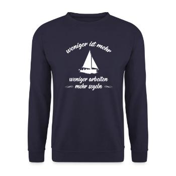 T-Shirt Segeln - Ich liebe Segeln - Unisex Pullover - Navy - Vorne - Alina (178cm) & Michal (187cm)