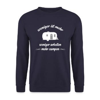 T-Shirt campen - ich liebe Campen - Unisex Pullover - Navy - Vorne - Alina (178cm) & Michal (187cm)