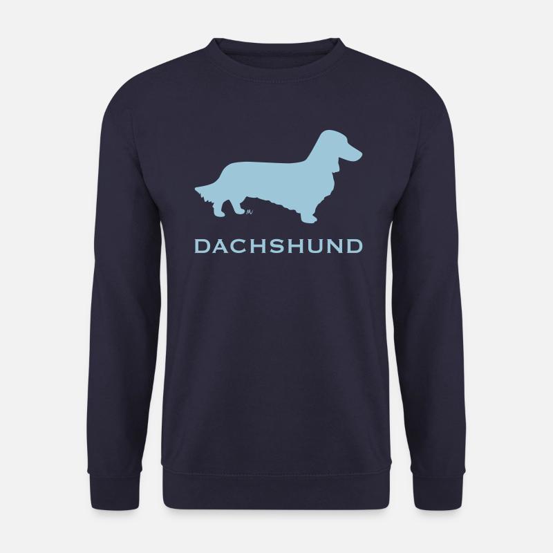 Langhaariger Dackel - Unisex Pullover - Navy