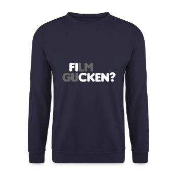 Film gucken? [white] - Unisex Pullover - Navy - Vorne - Alina (178cm) & Michal (187cm)