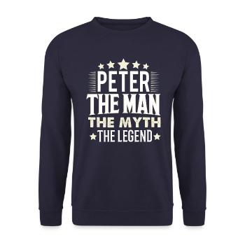 Peter - Unisex Sweatshirt - navy - Front - Alina (178cm) & Michal (187cm)