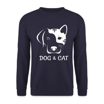Dog and Cat Dog and Cat - Unisex Sweatshirt - navy - Front - Alina (178cm) & Michal (187cm)