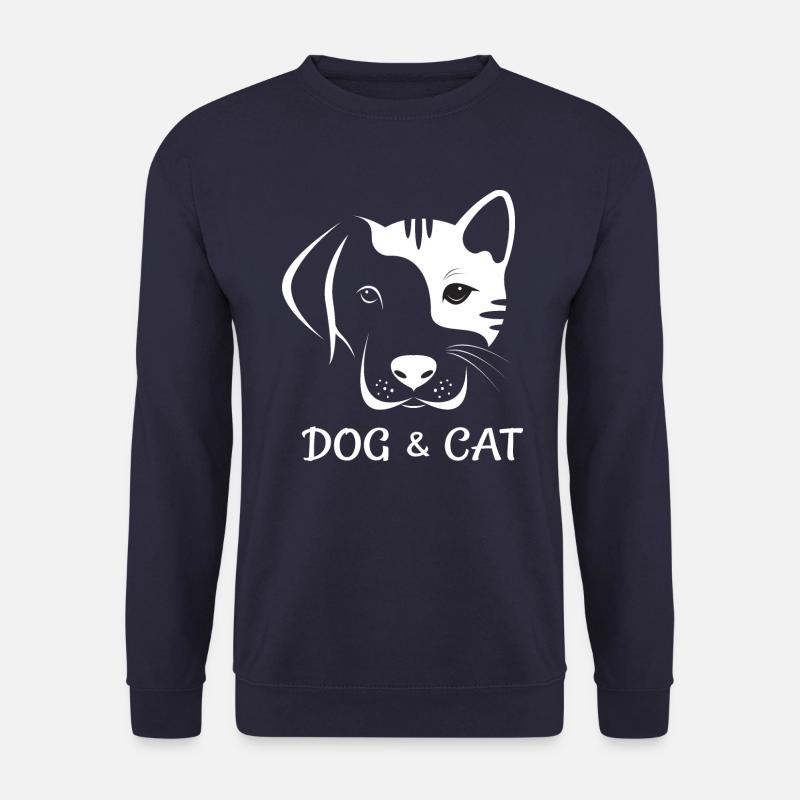 Dog and Cat Hund und Katze - Unisex Pullover - Navy