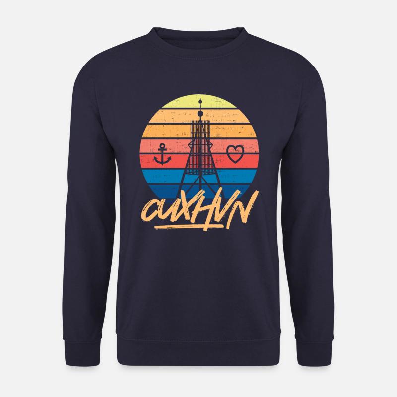 Cuxhaven Kugelbake Anker Herz Maritim cuxhvn - Unisex Pullover - Navy