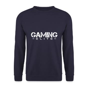 Gaming Elite [white] - Unisex Sweatshirt - navy - Front - Alina (178cm) & Michal (187cm)