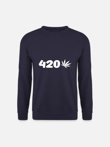 420 mit Hanfblatt - Unisex Pullover - Navy