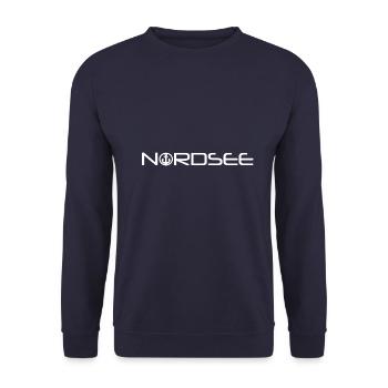 Nordsee mit Anker [white] - Unisex Pullover - Navy - Vorne - Alina (178cm) & Michal (187cm)