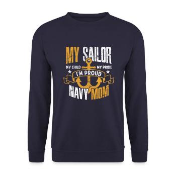 Marine maillot ma marine ma fierté d'enfant de marin - Sweat-shirt Unisexe - marine - Devant - Alina (178cm) & Michal (187cm)