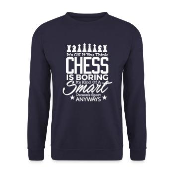 Chess Shirt Chess Smart Sport Anyways Chess Lover - Unisex Sweatshirt - navy - Front - Alina (178cm) & Michal (187cm)