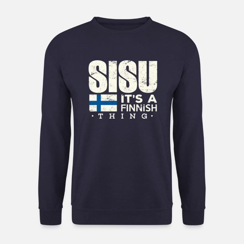 Finnland Shirt Sisu Es ist ein finnisches Ding Geschenk - Unisex Pullover - Navy