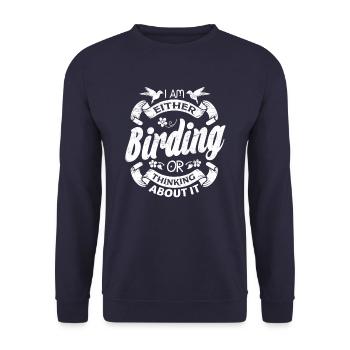 Birding Bird Nerd Bird Watching Geschenk Shirt - Unisex Pullover - Navy - Vorne - Alina (178cm) & Michal (187cm)