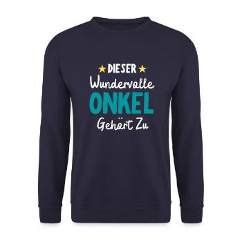Dieser Wundervolle Onkel Gehört zu Personalisiert - Unisex Pullover - Navy - Vorne - Alina (178cm) & Michal (187cm)