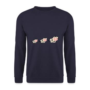 Cow Cows Comic - Unisex Sweatshirt - navy - Front - Alina (178cm) & Michal (187cm)