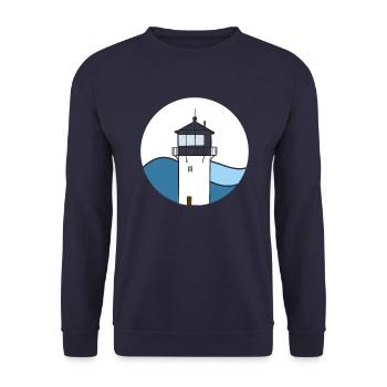 Cuxhavener Leuchtturm - Unisex Pullover - Navy - Vorne - Alina (178cm) & Michal (187cm)