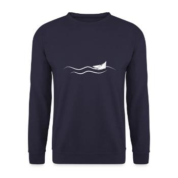 Paper ship waves sea captain north sea baltic sea - Unisex Sweatshirt - navy - Front - Alina (178cm) & Michal (187cm)