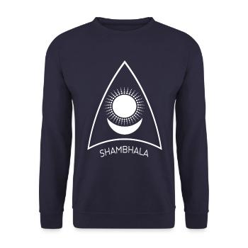 Shambhala Sun Moon Symbol 2 - Unisex Sweatshirt - navy - Front - Alina (178cm) & Michal (187cm)