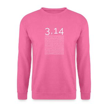 Pi, le nombre fascinant, avec 1000 décimales. - Sweat-shirt Unisexe - rose - Devant