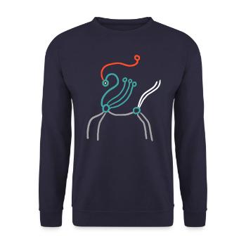 Pferd Avatar - Unisex Pullover - Navy - Vorne - Alina (178cm) & Michal (187cm)