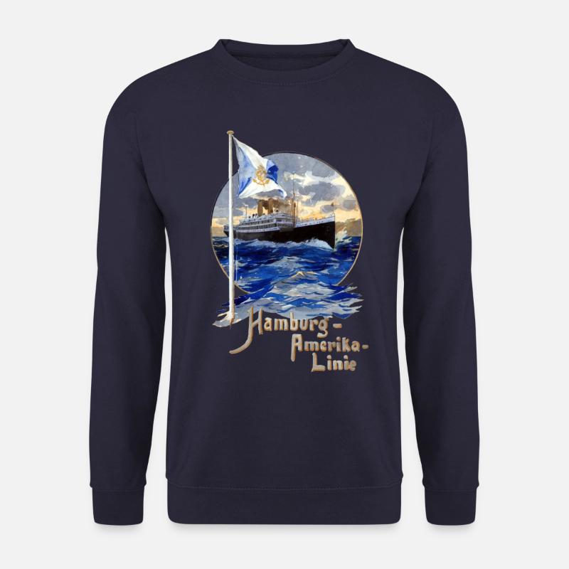Dampfschiff der Hamburg-Amerika-Linie - Unisex Pullover - Navy