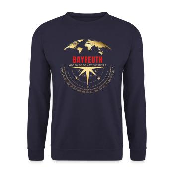 Koordinaten Bayreuth - Unisex Pullover - Navy - Vorne - Alina (178cm) & Michal (187cm)