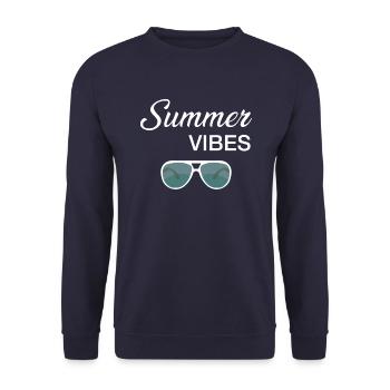 Summer Vibes - Unisex Pullover - Navy - Vorne - Alina (178cm) & Michal (187cm)
