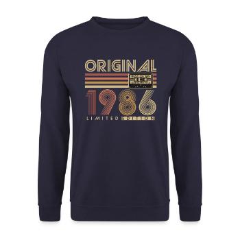 1986 Vintage Vintage Rétro Cadeau d’anniversaire - Sweat-shirt Unisexe - marine - Devant - Alina (178cm) & Michal (187cm)