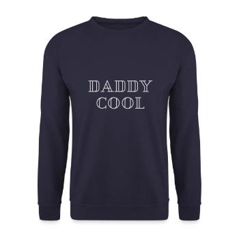DADDY COOL, GESCHENKPAPA - Unisex Pullover - Navy - Vorne - Alina (178cm) & Michal (187cm)