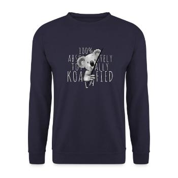 100% Absolutely Totally Koalafied Casual Koala - Unisex Sweatshirt - navy - Front - Alina (178cm) & Michal (187cm)