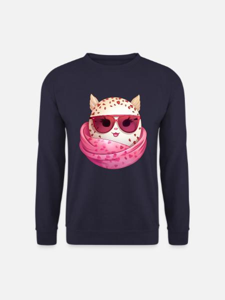 Kawaii påskägg med öron och solglasögon Roligt - Unisextröja - marinblå