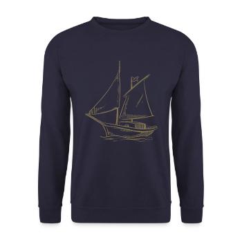 Sailing adventures in silhouette: Elegant - Unisex Sweatshirt - navy - Front - Alina (178cm) & Michal (187cm)