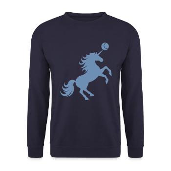 Unicorn Tennis Player Tennis Ball Silhouette - Unisex Sweatshirt - navy - Front - Alina (178cm) & Michal (187cm)