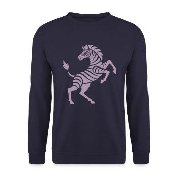 Zebra Hufe hoch Kunststück Silhouette - Unisex Pullover - Navy - Vorne - Alina (178cm) & Michal (187cm)