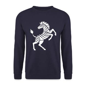 Zebra Hufe hoch Kunststück Silhouette - Unisex Pullover - Navy - Vorne - Alina (178cm) & Michal (187cm)