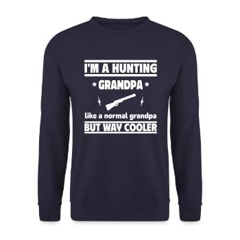 Hunting grandpa: Cooler than an ordinary grandfather - Unisex Sweatshirt - navy - Front - Alina (178cm) & Michal (187cm)